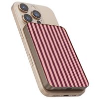 Selencia Vivid Powerbank 5.000 mAh - Draadloze Powerbank - MagSafe en Qi - Desert Gold / Bonbon Stripe Raspberry