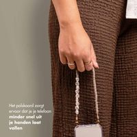 Selencia Telefoonkoorden set met Parels en Elastiekjes - Greige