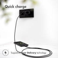 imoshion Wall Charger met USB-C naar USB-C kabel - Oplader - Gevlochten textiel - 20 Watt - 1 meter - Zwart