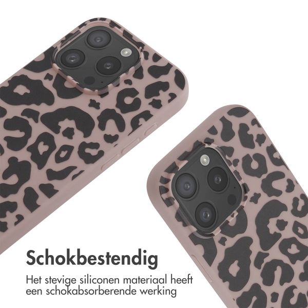 imoshion Siliconen design hoesje met koord iPhone 16 Pro - Animal Pink