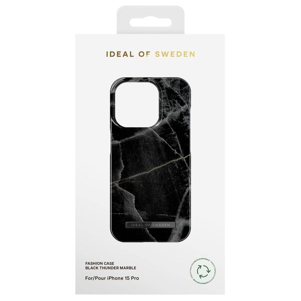 iDeal of Sweden Fashion Backcover Apple iPhone 15 Pro - Black Thunder Marble