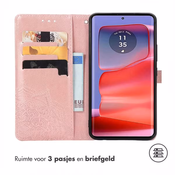imoshion Mandala Bookcase Motorola Moto G75 5G - Rosé Goud