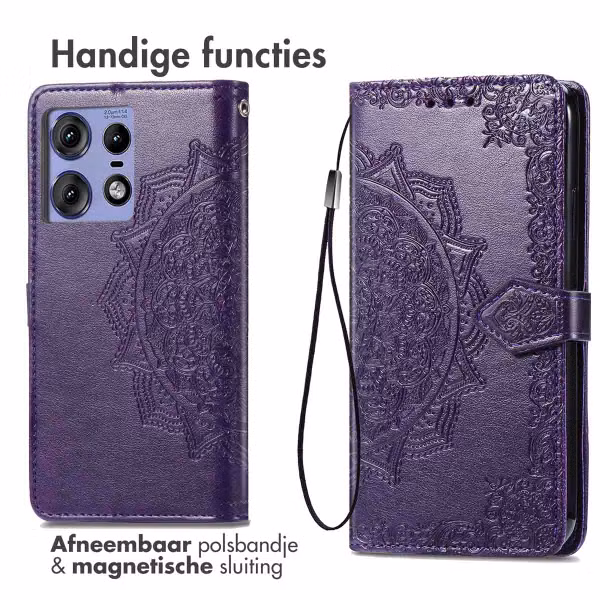 imoshion Mandala Bookcase Motorola Edge 50 Pro - Paars