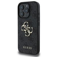 Guess 4G Metal Logo Backcover Apple iPhone 16 Pro Max - Zwart
