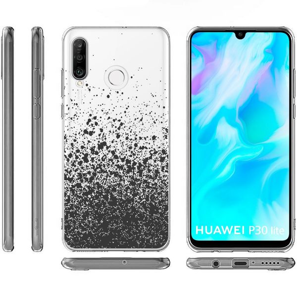 imoshion Design hoesje Huawei P30 Lite - Spetters - Zwart