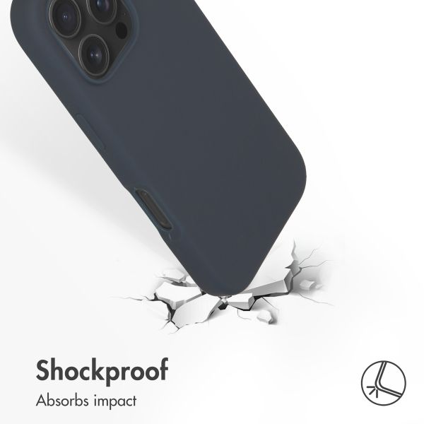 Accezz Liquid Silicone Back Cover with MagSafe Apple iPhone 16 Pro - Dark Blue