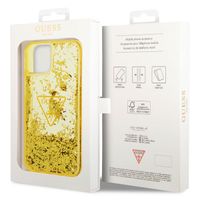 Guess Liquid Glitter Backcover iPhone 14 - Geel