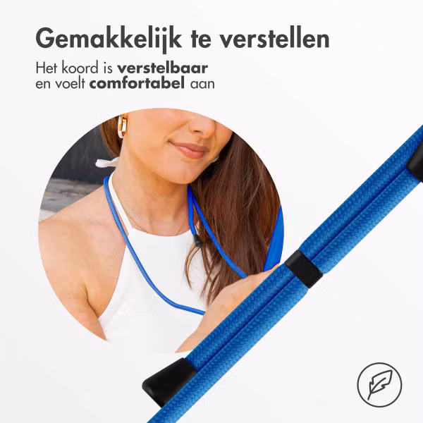 imoshion Siliconen hoesje met koord iPhone 12 (Pro) - Blauw