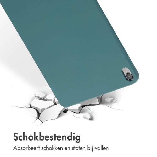 Accezz Liquid Silicone Backcover met penhouder Apple iPad Air 11 inch (2025) M3 / (2024) M2 / Air 5 (2022) / Air 4 (2020) - Donkergroen