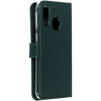 Selencia Echt Leren Bookcase Samsung Galaxy A40 - Groen