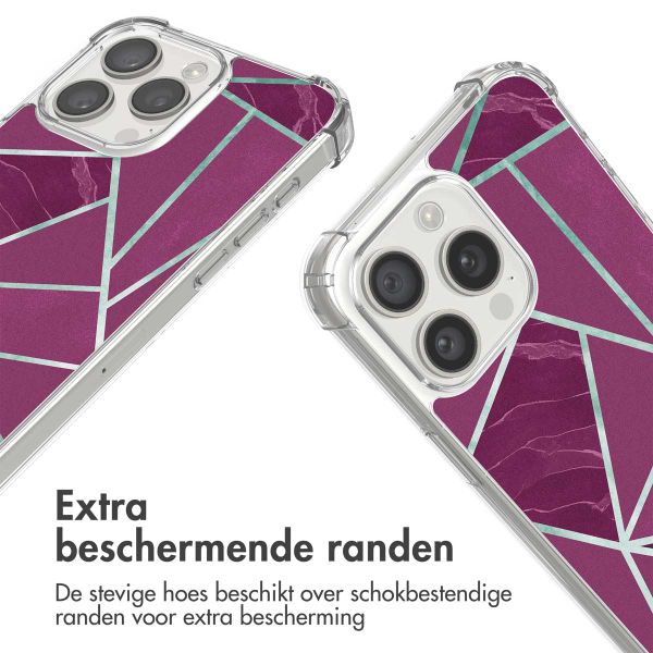 imoshion Design hoesje met koord Apple iPhone 15 Pro - Bordeaux Graphic