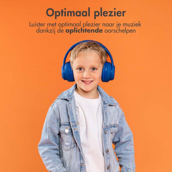 imoshion Kids LED Light Bluetooth Headphones - Kinder koptelefoon met decibelbegrenzer - Draadloze koptelefoon + AUX kabel - Cobalt Blue