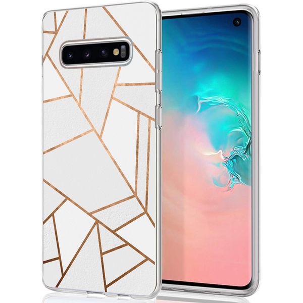 imoshion Design hoesje Samsung Galaxy S10 - Grafisch Koper / Wit