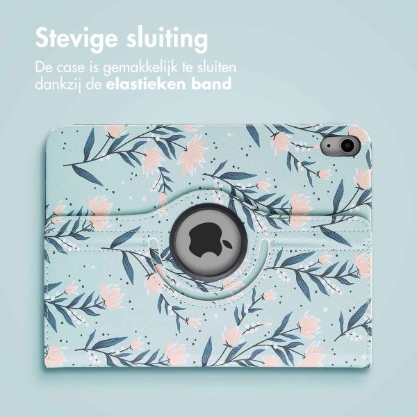 imoshion 360° Draaibare Design Bookcase Apple iPad 11 (2025) 11 inch A16 / iPad 10 (2022) 10.9 inch - Flowers