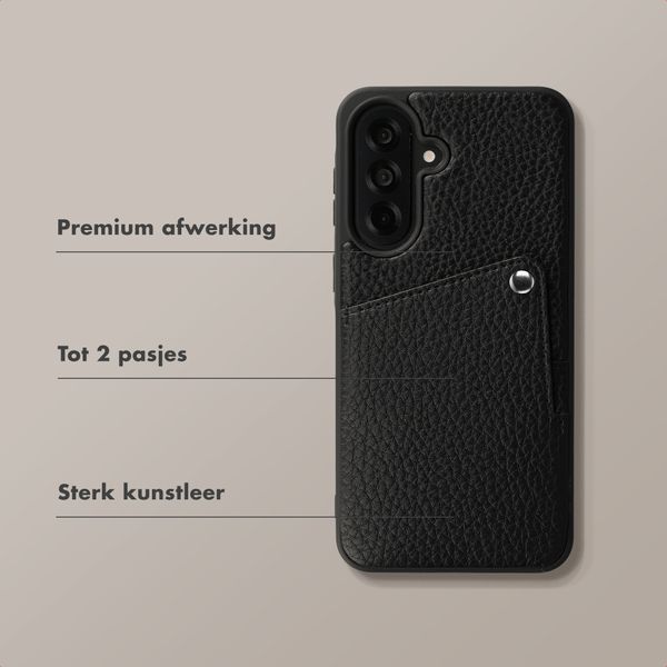 Selencia Riva Backcover met Pashouder Samsung Galaxy A37 (5G) - Zwart
