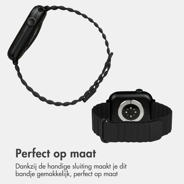 imoshion Magnetisch kunstleren bandje Apple Watch | 44/45/46/49 mm - Zwart