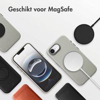 Accezz MagSafe Leather Backcover Apple iPhone 17e / 16e - Light Grey