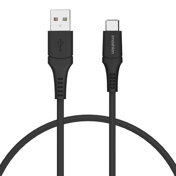 imoshion Braided USB-C naar USB kabel - 0,25 meter - Zwart