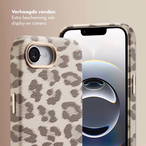 Selencia Sabi Backcover Panterprint met MagSafe Apple iPhone 16e - Soft Ivory