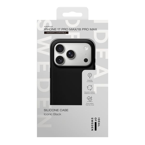 iDeal of Sweden Silicone Case met MagSafe Apple iPhone 18 Pro Max / 17 Pro Max - Iconic Black