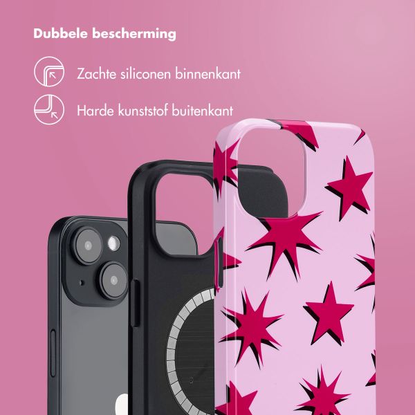 Selencia Vivid Tough Backcover met MagSafe iPhone 14 - Stars Rubine Red Light Pink