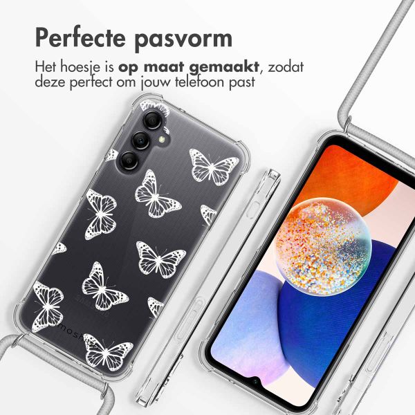 imoshion Design hoesje met koord Samsung Galaxy A14 (5G/4G) - Butterfly