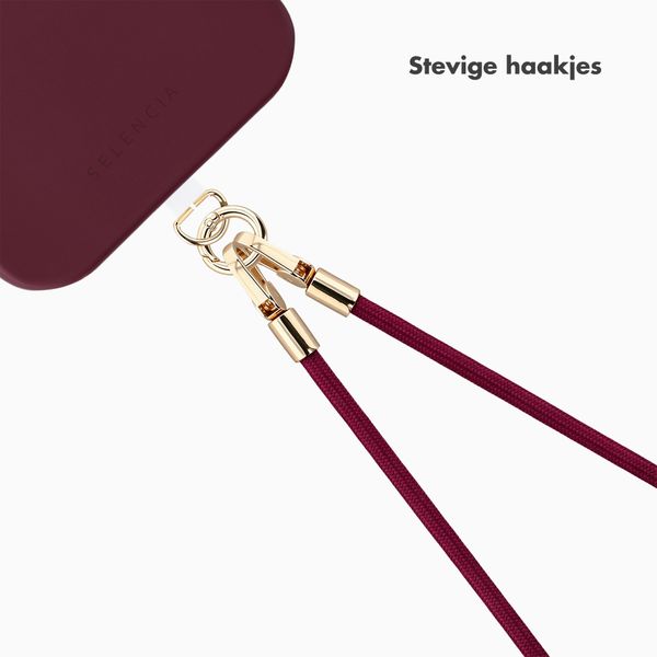 Selencia Universeel Telefoonkoord met 2 haken - verstelbaar - Bold Burgundy