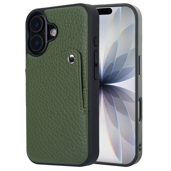 Selencia Riva Backcover met Pashouder Apple iPhone 17 - Sage Green