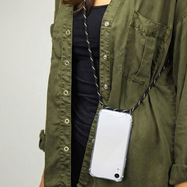 imoshion Transparante Backcover met koord Apple iPhone X / Xs - Zwart & Goud