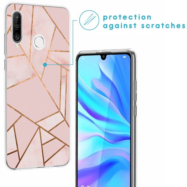 imoshion Design hoesje Huawei P30 Lite - Grafisch Koper / Roze