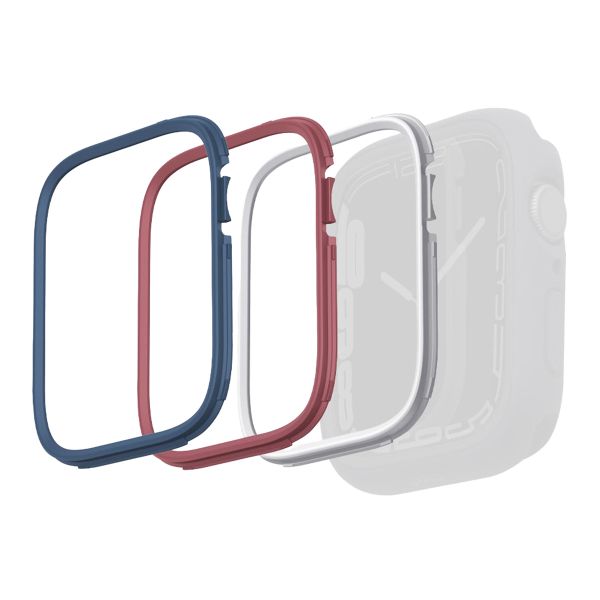 Uniq 3-pack Bezels - Moduo Bezel Bundel Apple Watch 4-9 / SE - 44/45 mm - Blue / Red / White