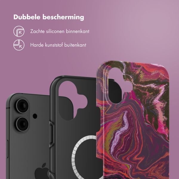 Selencia Vivid Tough Backcover met MagSafe iPhone 16 - Marble Purple