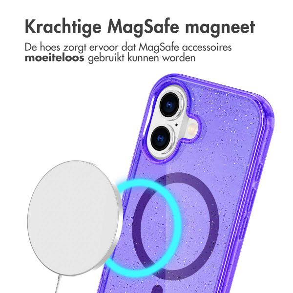 imoshion Sparkle Backcover met MagSafe Apple iPhone 16 - Glitter Paars