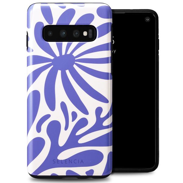 Selencia Vivid Tough Backcover Samsung Galaxy S10 - Modern Bloom Sapphire Blue