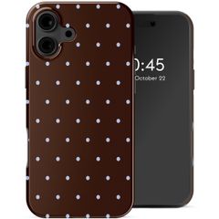 Selencia Vivid Backcover Apple iPhone 16 - Happy Dots Chocolate