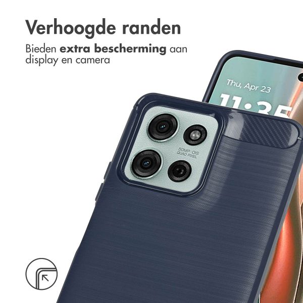 imoshion Brushed Backcover Motorola Moto G75 5G - Donkerblauw