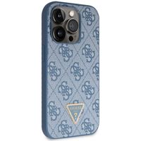 Guess 4G Logo Triangle Strass Backcover Apple iPhone 15 Pro - Blauw