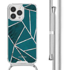 imoshion Design hoesje met koord iPhone 13 Pro - Petrol Green Graphic