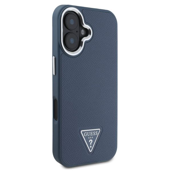 Guess Grained Triangle Case MagSafe iPhone 16 - Blue