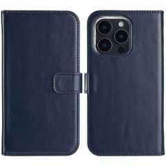Selencia Genuine Leather Book Case Apple iPhone 16 Pro - Blue