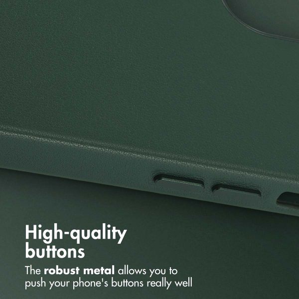 Accezz Leather Back Cover with MagSafe Apple iPhone 12 (Pro) - Cedar Green