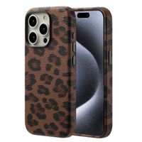 Selencia Sabi Backcover Panterprint met MagSafe Apple iPhone 15 Pro - Mocha Brown