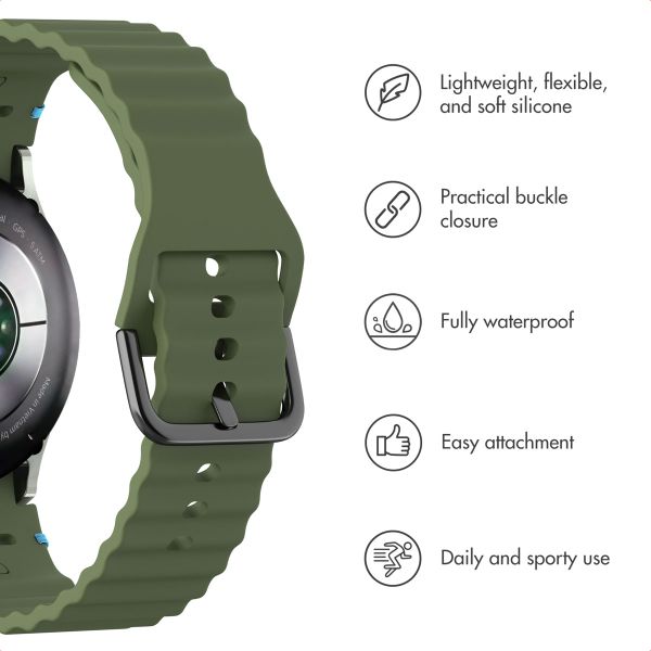 imoshion Wave Silicone Band Samsung Galaxy Watch 4 / 5 / 6 / 7 / FE (20 mm) - Dark Green