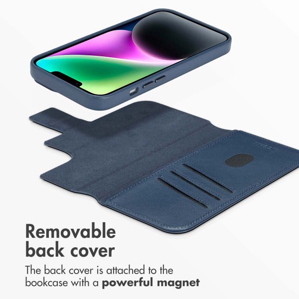 Accezz 2-in-1 Leather Bookcase with MagSafe Apple iPhone 14 - Nightfall Blue