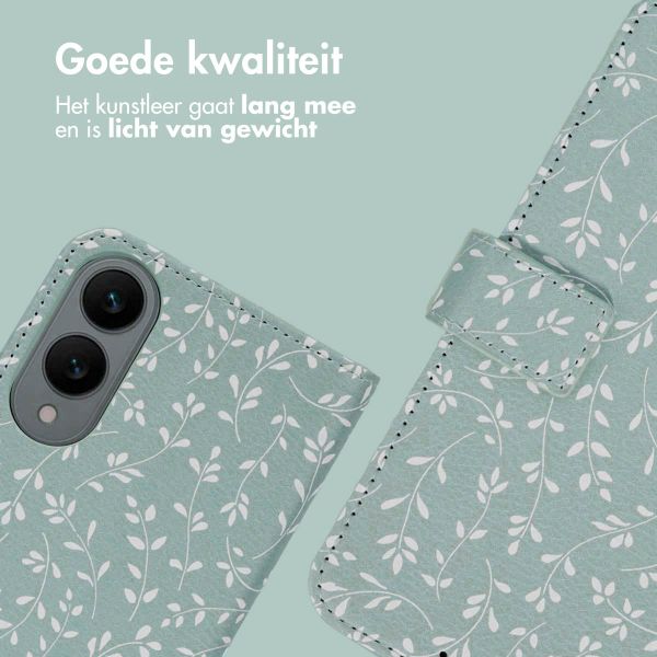 imoshion Design Bookcase Samsung Galaxy S25 Edge - Smoke Green Flowers