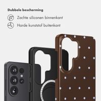 Selencia Vivid Backcover met MagSafe Samsung Galaxy S26 Ultra - Happy Dots Chocolate