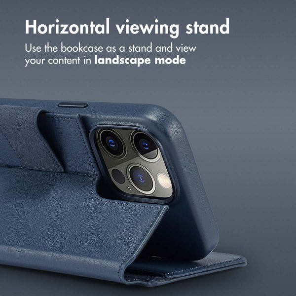 Accezz 2-in-1 Leather Bookcase with MagSafe Apple iPhone 15 Pro Max - Nightfall Blue