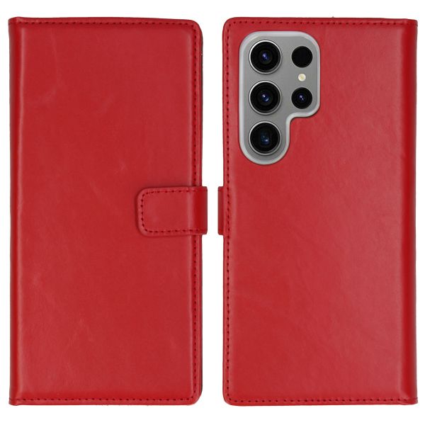 Selencia Echt Lederen Bookcase Samsung Galaxy S24 Ultra - Rood