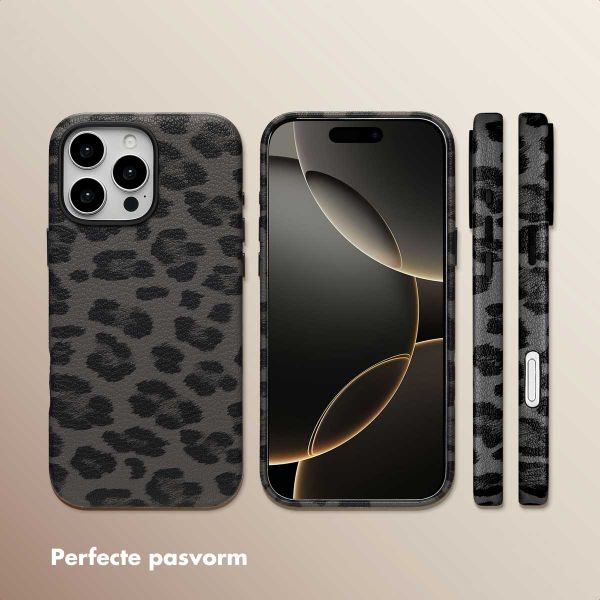 Selencia Sabi Backcover Panterprint met MagSafe Apple iPhone 16 Pro Max - Midnight Black