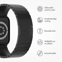Selencia Stalen schakelband Apple Watch Series 1 t/m 11 / SE / Ultra (44/45/46/49 mm) - Zwart